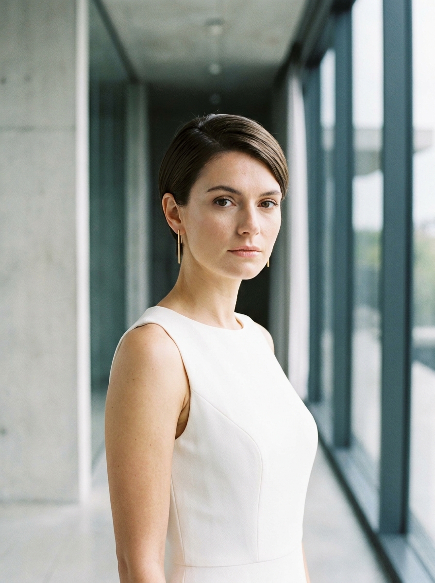 Sleek Pixie mit Seitenscheitel - Brautfrisuren kurze Haare
